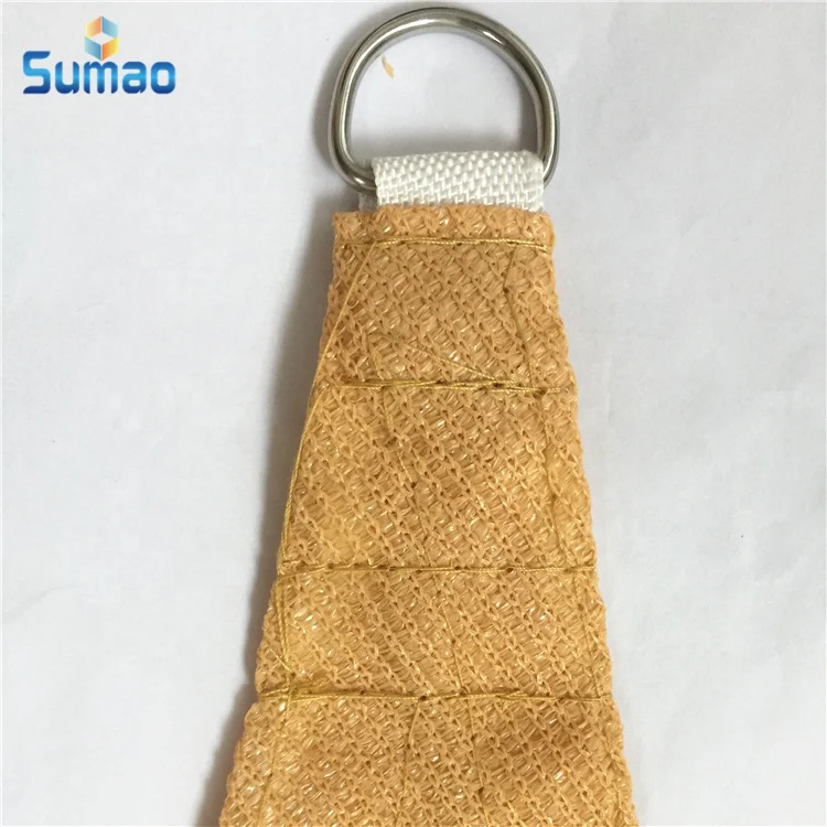 
High Quality HDPE Sand Color 2.4x3M Sun Shade Sail in stock packing in carrier bags 