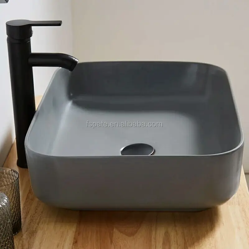 saniary ware artificial stone sink bathroom cement basin black concrete toilet basin