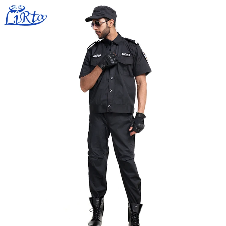 
High Quality Latest Unisex European style and American style security guard Military uniforms Black 