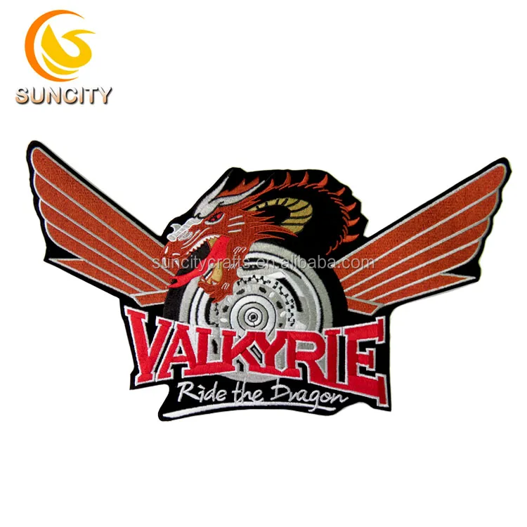 Cool design of Motorcycles woven embroidered custom iron on patches for Jeans