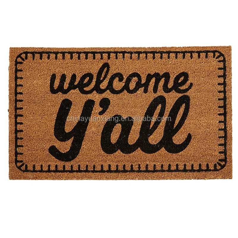 Wholesale Welcome Entrance Outdoor Natural Coco Coconut Fiber Coir Door Mats