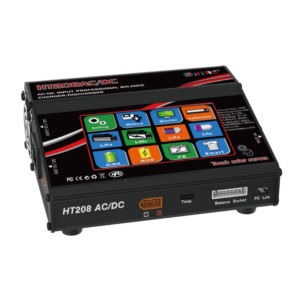 
HTRC HT208 AC/DC RC Toy Lipo Battery Balance Charger/Discharger 420W 20A for 1-8s Lilon LiPo LiFe LiHV Nicd NiMh PB Battery 