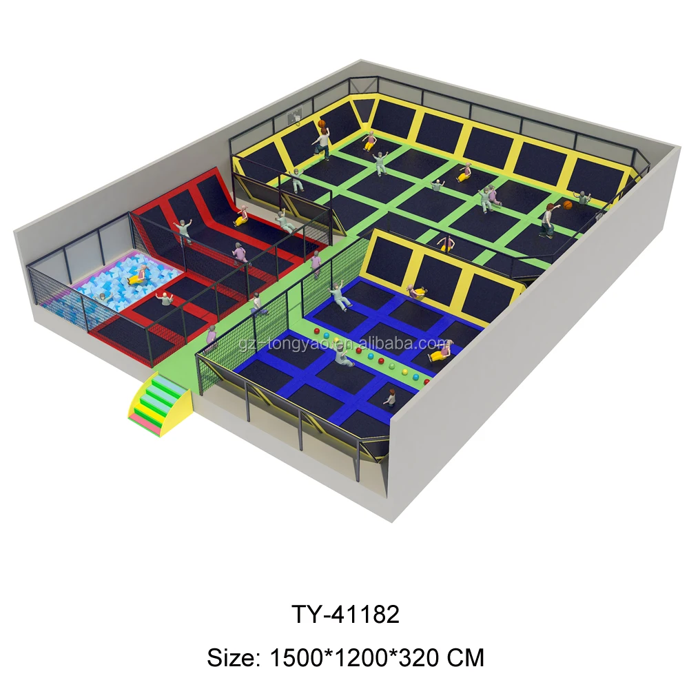 Luxury Outdoor Fitness Play Foam Pit Trampoline Design Park With Dodge Balls For Adults And Kids