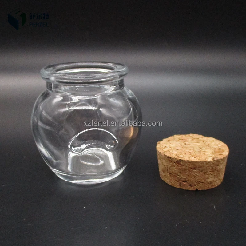 
decorative 30ml mini round glass bitty spell bottles with wood cork lids 
