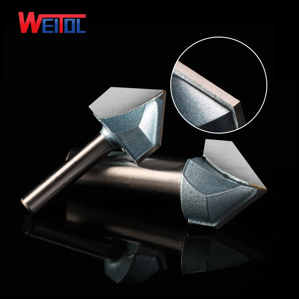 small wood cnc router technical V grooving bit 90 angle Trimming knife