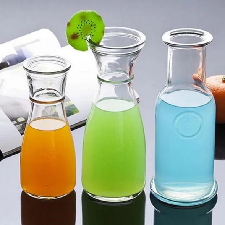 Empty Glass Drink Juice Bottle 350Ml 500Ml Beverage Drinking Water Bottles With Rope Gift Cups