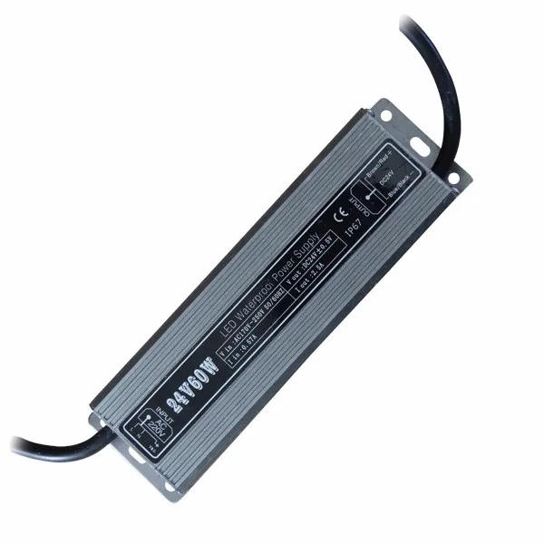 60W Waterproof IP67 Power Supply HS Code AC110/220V to DC12V DC24V For LED