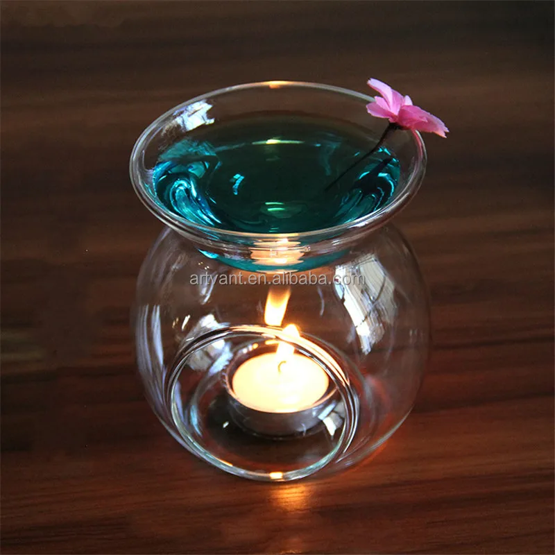 2016 New Design Glass Incense Burner Glass Candle Holder Fragrance Oil Lamp Aroma Furnace