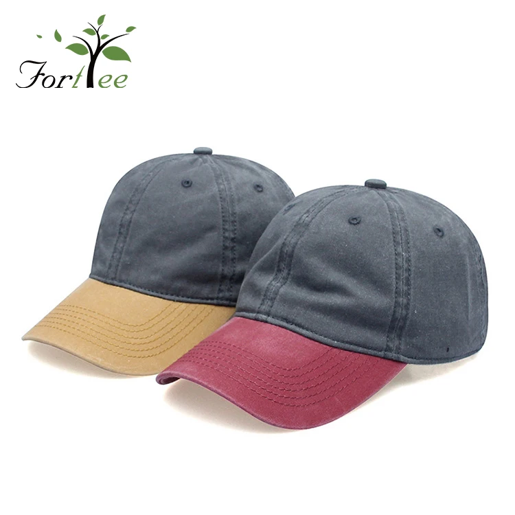 custom washed Vintage Distressed Adjustable Men Women Denim Plain Jeans Caps vintage baseball cap