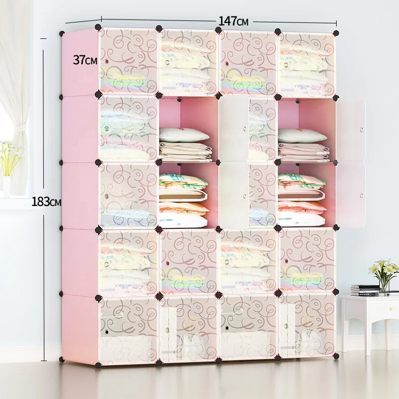 Portable folding online diy plastic wardrobe cabinet