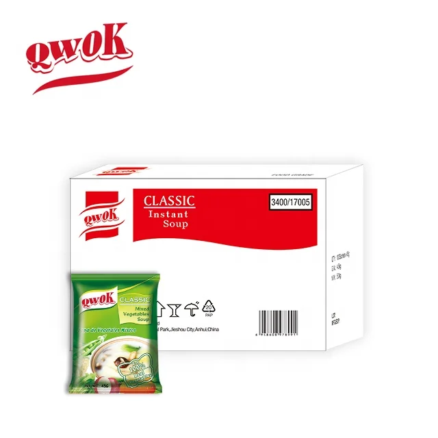 
Qwok Classic Mix Vegetable Soup Instant Soup OEM Service Sopa de Vegetales Mixtos 