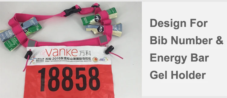 Reflective  marathon triathlon  race  belt with Gel holder & number holder