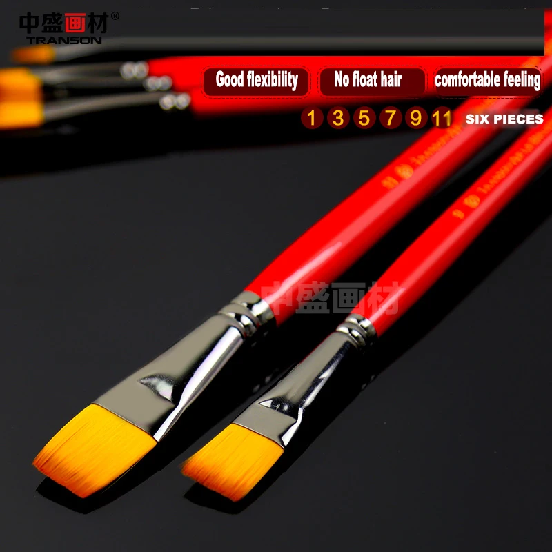 Artist Brush With Nylon Hair/ Painting Brush With Flat Head