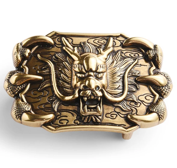 Литые под давлением пряжки для ремня в западном стиле внутренний размер 40 мм 3D финишная Пряжка из цинкового сплава с головой дракона