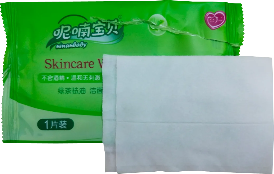 Individual Packing Green Tea Scent Wet Wipes Hand & Facial Tissue Wipes for travel cleaning