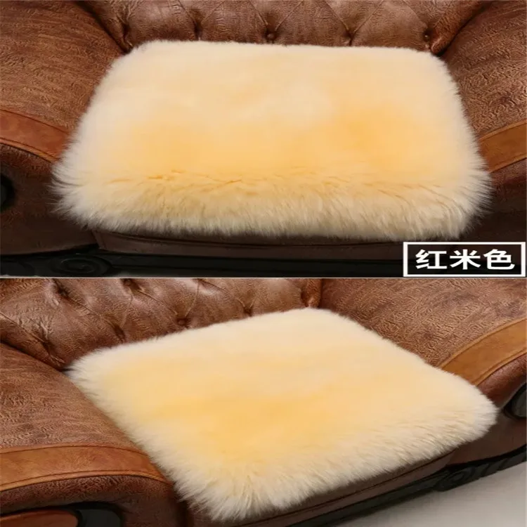 Hot selling australian pure color sheepskin fur car seat cover lambskin cushion