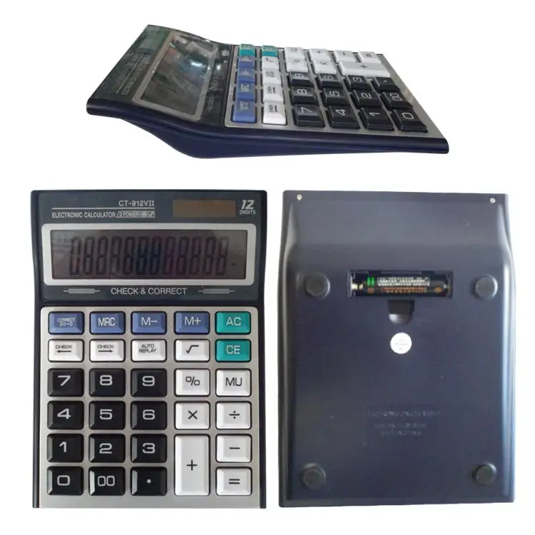 Promotional Cheap Calculator Solar 12 digit Office Desktop Function Calculator