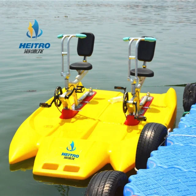 aquatic sport water bicycle 2persons ride water bike pedal boat floating hull pontoon boat
