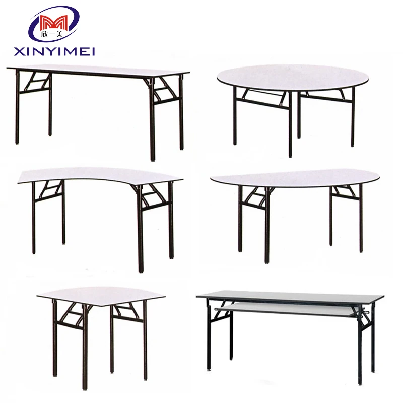 Manufacturer Direct Hotel Banquet Hall Folding Rectangle PVC Table