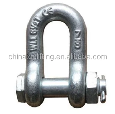 Manufacturer Standard Forged Galvanized Chain shackle/dee shackle with bolt