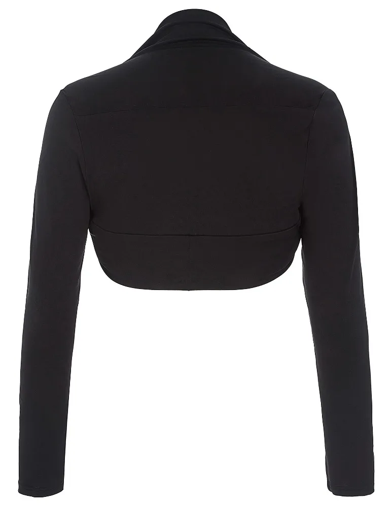 BP Women Comfortable Modal Black Long Sleeve Bolero Shrug Crop Top BP000114-1