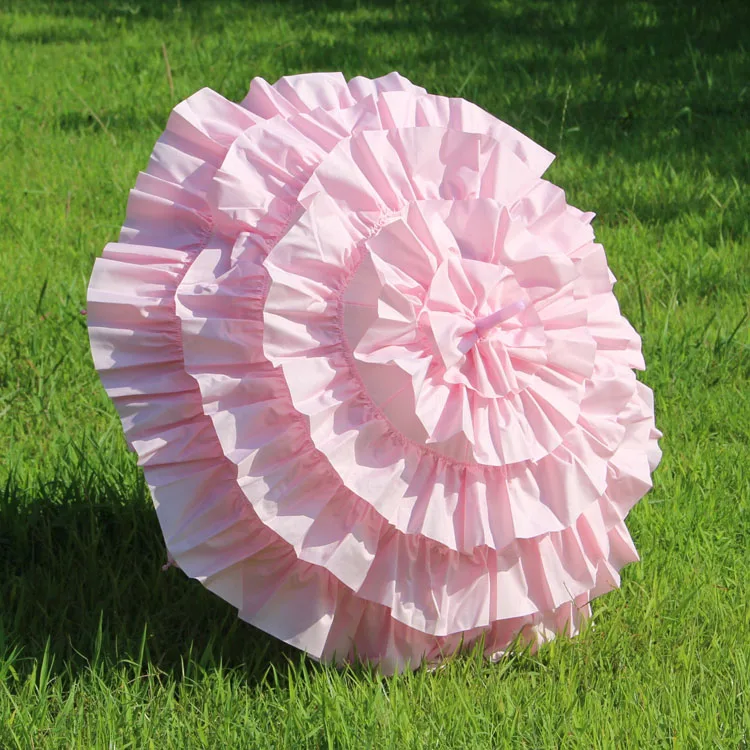 A0250 White Can Can Parasol Umbrella Baby Shower Party Decoration Frill Umbrella