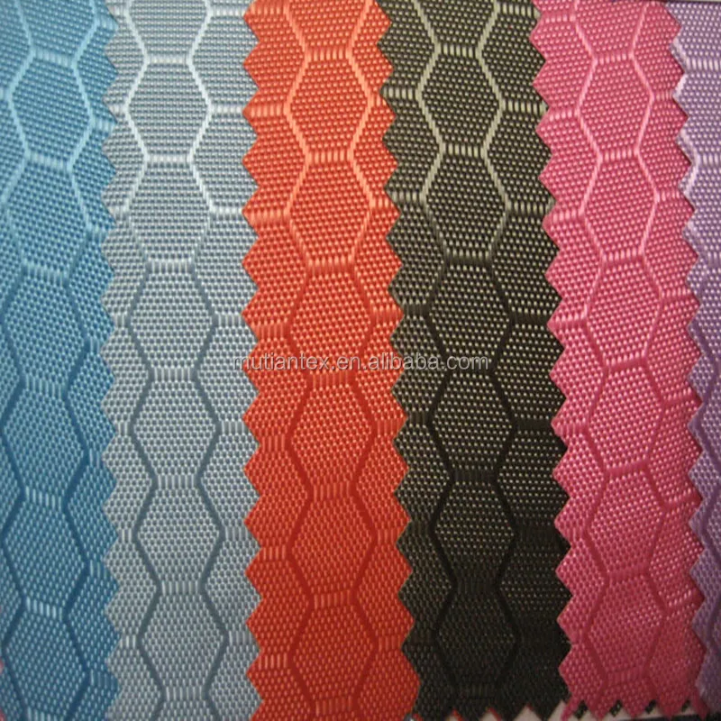 pvc coated 210D FDY polyester oxford fabric honeycomb ripstop plaid hexagon football pattern for bags