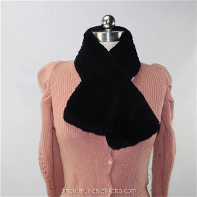 Шарф из натурального меха кролика рекс лучшего качества, вязаный шарф из натурального меха