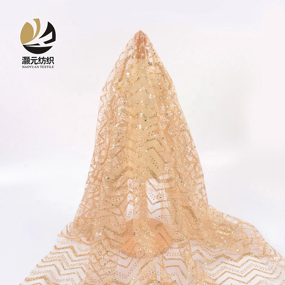 Прямая поддержка заказов, 30d нейлоновая волнистая ткань с золотыми блестками, блестящая ткань для одежды