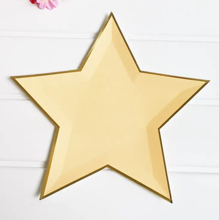 Twinkle Little Star Paper Plates Pink Rainbow Tableware Set Boy Girl Baby Shower Birthday Party Decoration Paper Star Plate