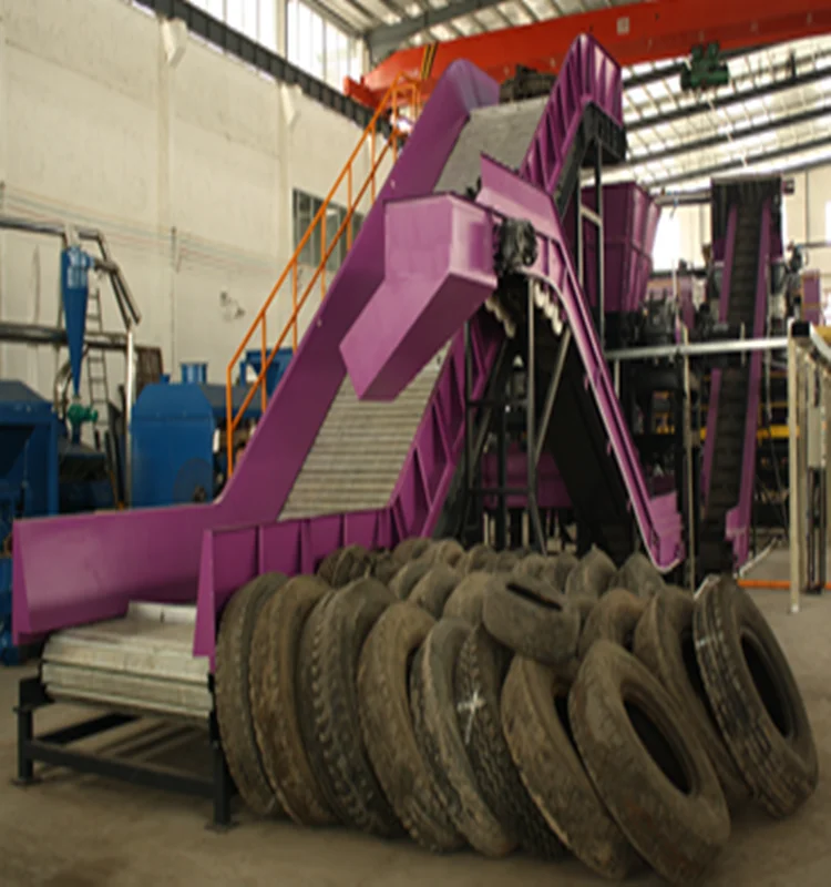 Automatic waste tyre shredding and recycling plant rubber machine with good service