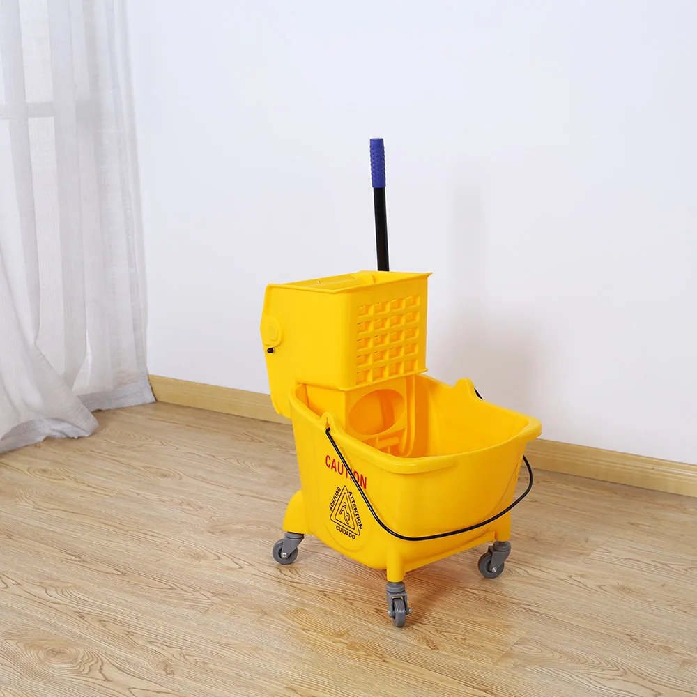 Home plastic 24L magic mop bucket with wheels