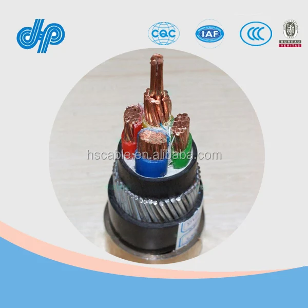 0,6/1KV Four cores Copper conductor XLPE insulation PVC sheath CV SWA Cable