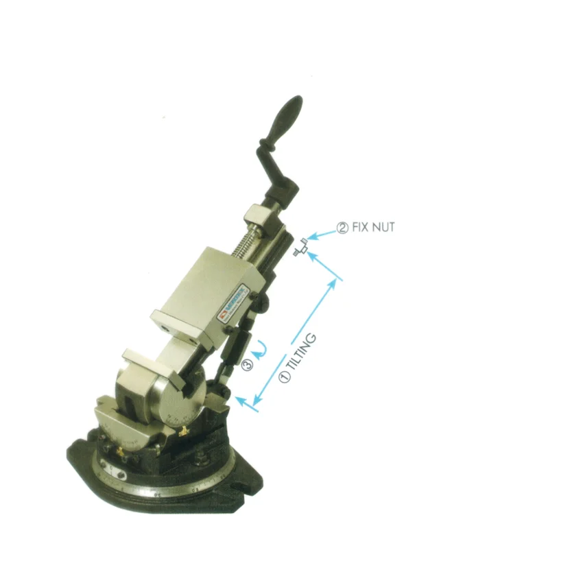 VERTEX Universal adjustable tilting rotating 3 way angle machine vise with swivel base VW-3