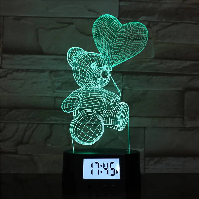 
KS 3D-076 Multi-Function 3D LED Digital desk Alarm Clock with Snooze Function 12/24 Hours Display 