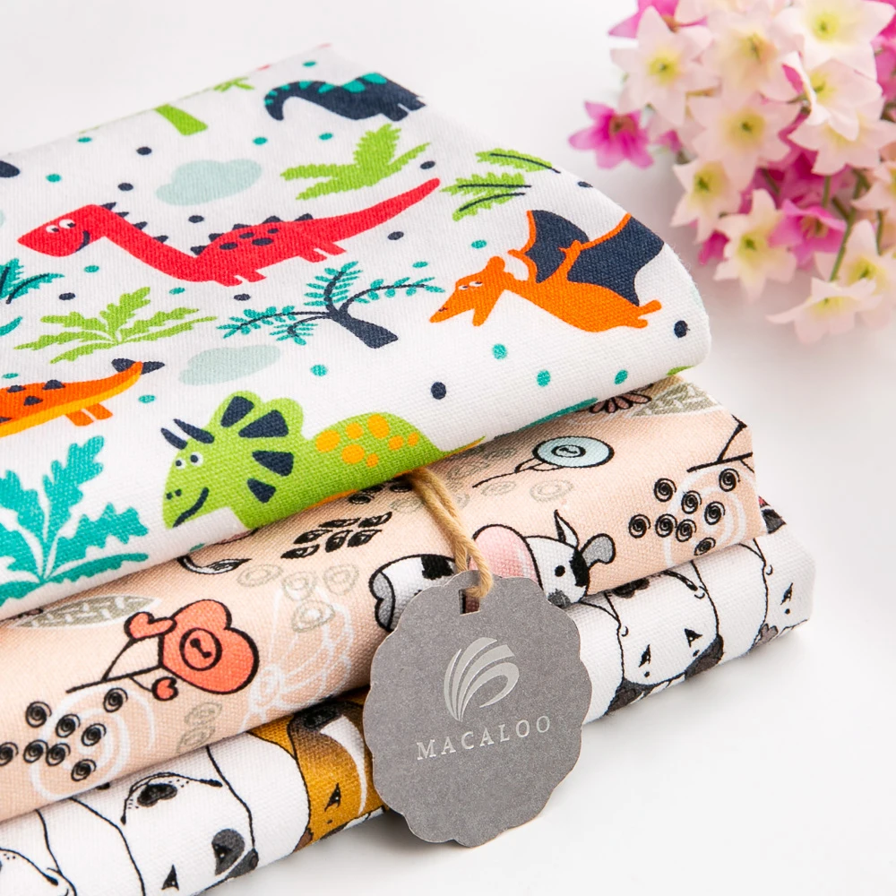 Dinosaur cartoon custom printed 100% cotton canvas fabric