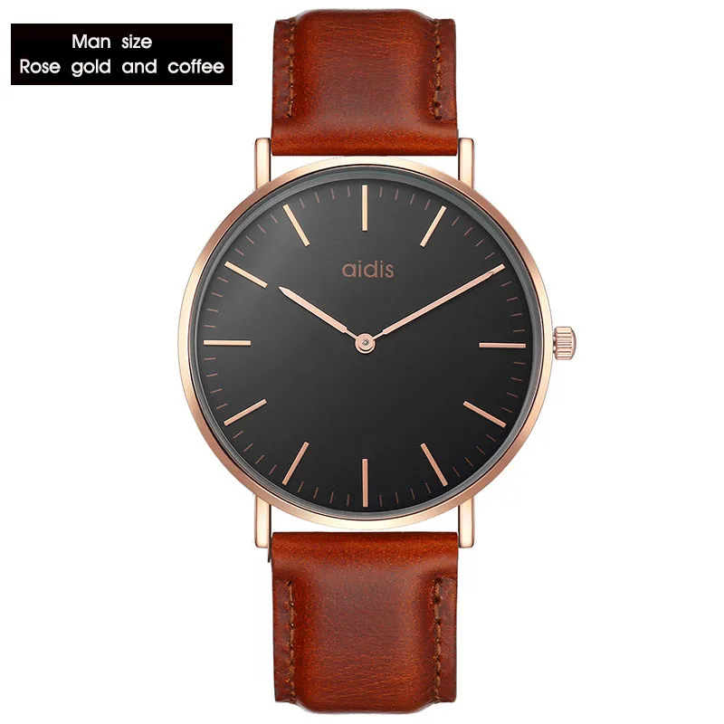 OEM Custom Logo Leather Waterproof Rose Gold Wrist Watch Japan Miyota Movement Quartz Watches Men Luxury