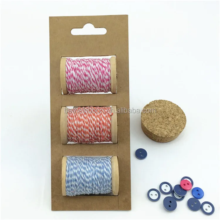 Natural 2mm 1.5mm 1mm baker butcher natural cotton twine rope cord yarn for DIY