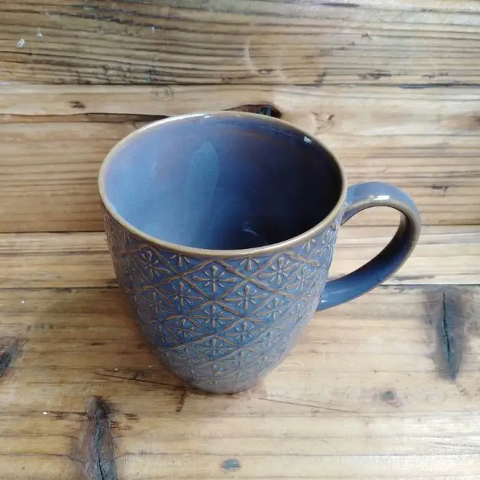 
Pad printing coffee mug with shape relief ceramic mug 