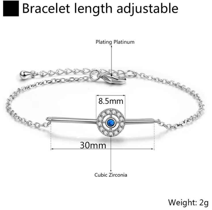 Onier High Quality Moon Shaped Simple Style Bracelet Fashionable White Gold Plated Smart Daily Wear Bracelet for Girls
