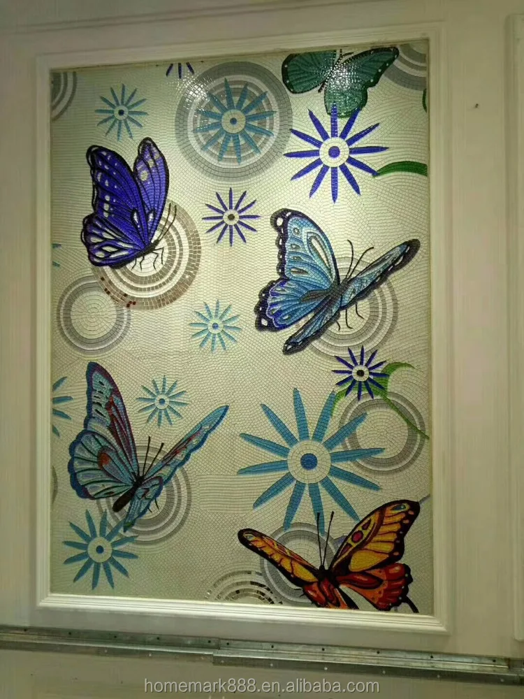 Good Quality Popular Europe Design Glass Flower Mosaic Tile for USA