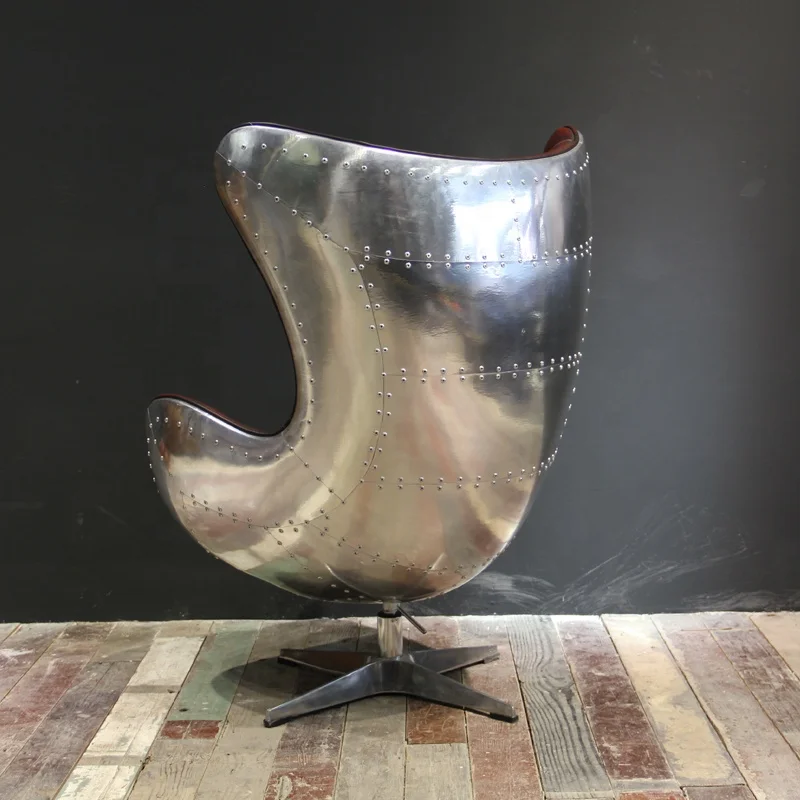
High Back Aluminum Living Room Leather Chair French Antique Furniture 
