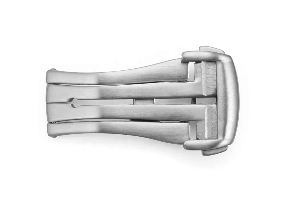 
18mm 20mm Silver 316L Stainless Steel Brushed Deployment Watch Buckle Folding Clasp For Omega Watch Strap Band Buckle 