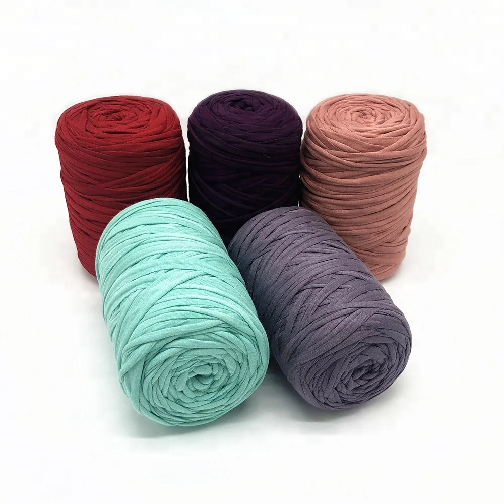 Super soft cotton t shirt yarn hand knitting rugs 480g