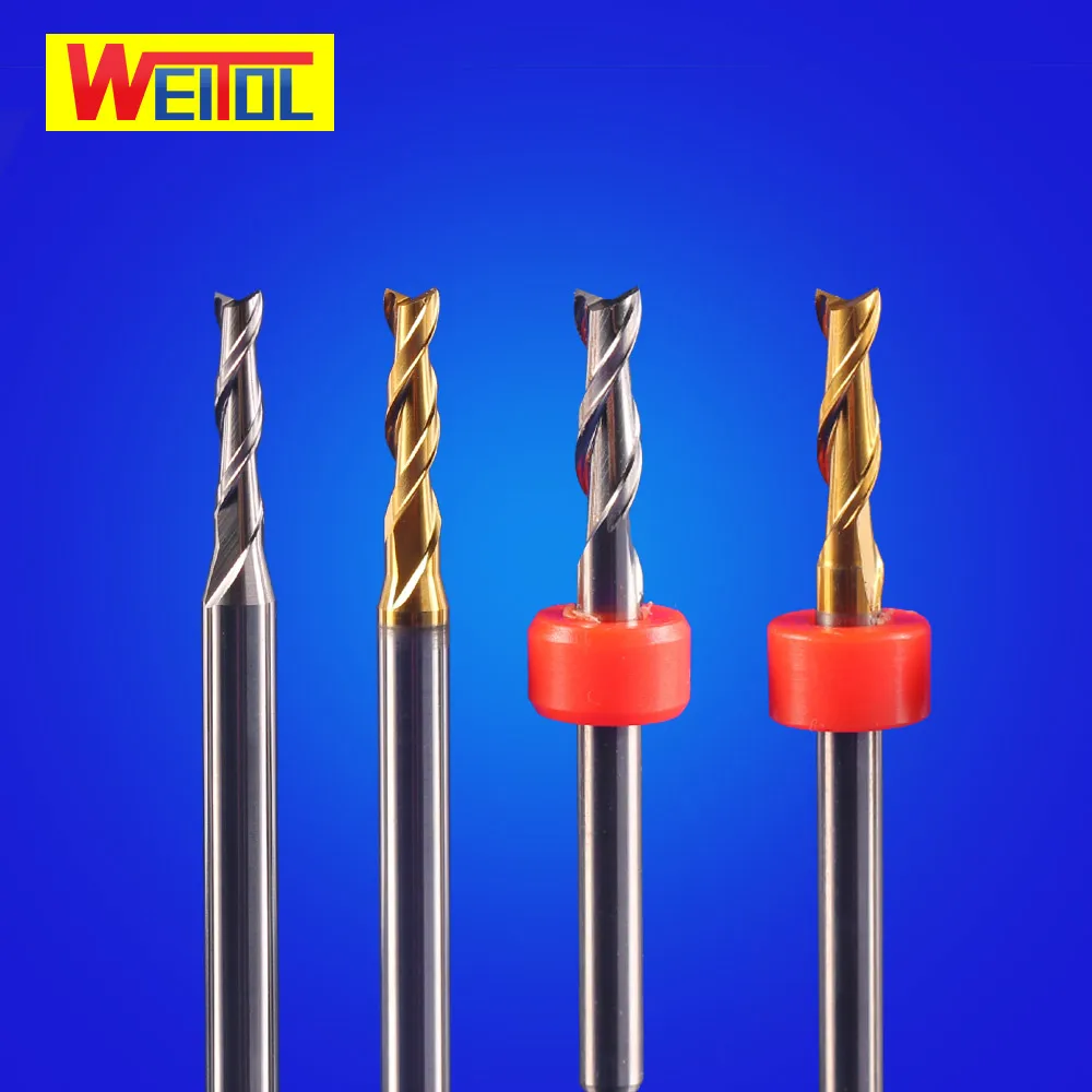3.175 mm PCB Titanium coating drill bit with positioning ring corn router bit