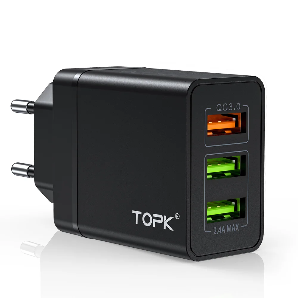 
TOPK B348Q 30W 3A Fast Charging Portable Mobile Phone USB Wall Charger 