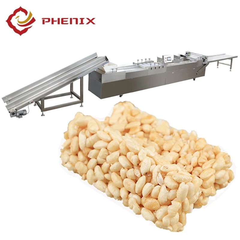 Full automatic peanut brittle cutting machine/chocolate bar productino line/peanut brittle cereal bar forming machine