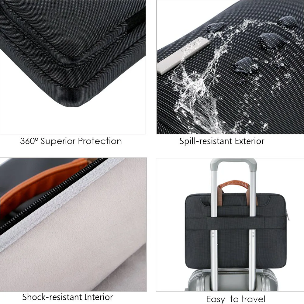 Wholesale Custom 14 Inch  Protective Laptop Shoulder Bag Sleeve Case With Water Repellent And Soft Lining