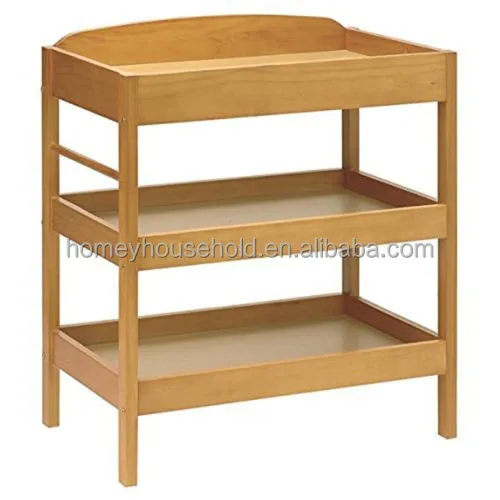 
Small wood console coffee table 3 shelf storage rack 