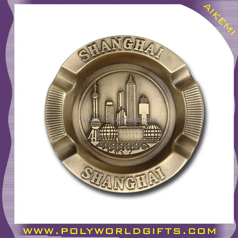 souvenir sculpture metal antique/bronze/copper ashtray,zinc alloy metal ashtray with custom logo,metal ashtray with logo